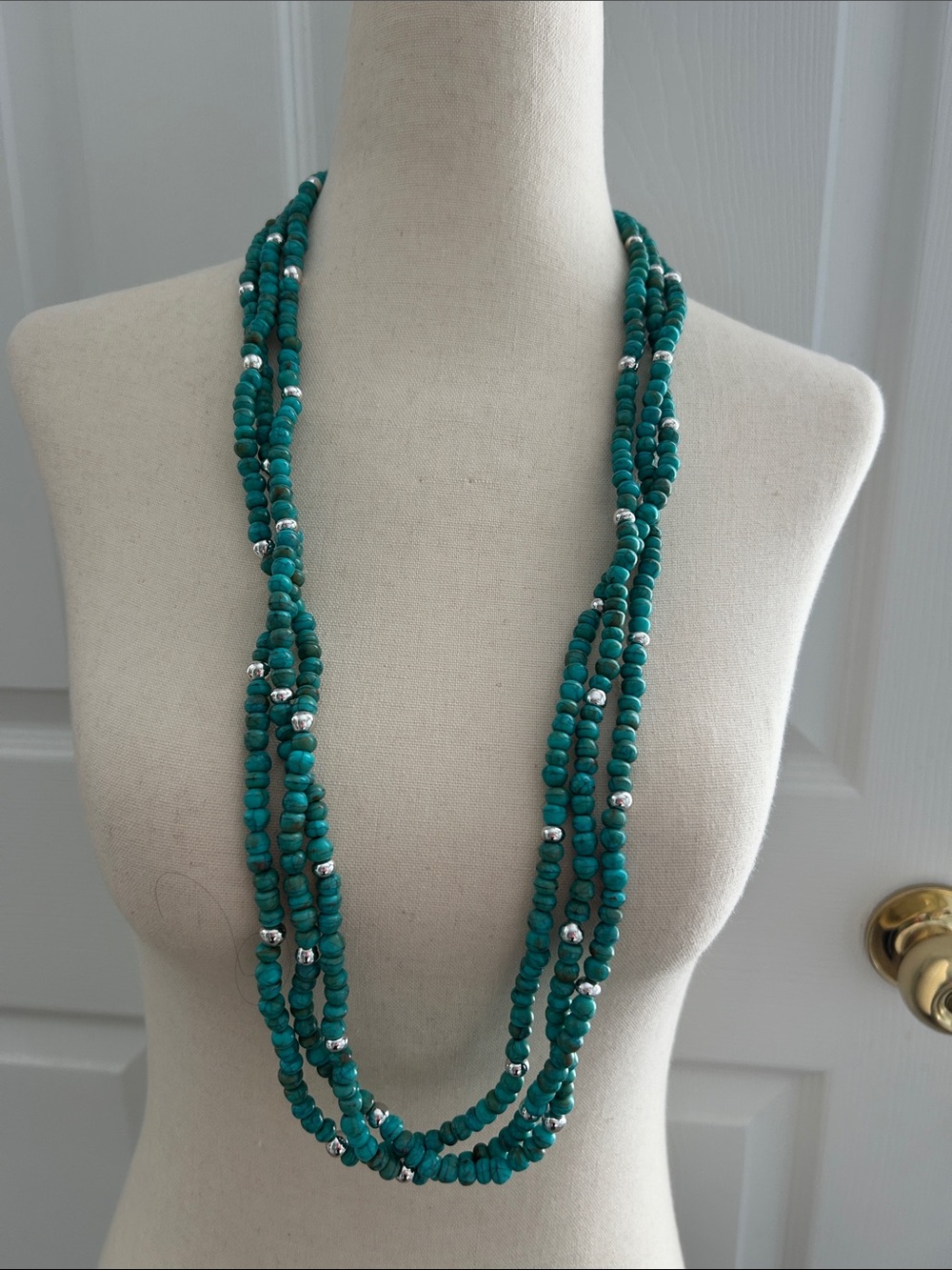 Turquoise Bead Multi-Strand Necklace - Women's Jewelry